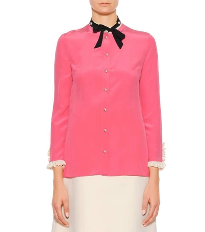 Shop Gucci Silk Blouse In Pink