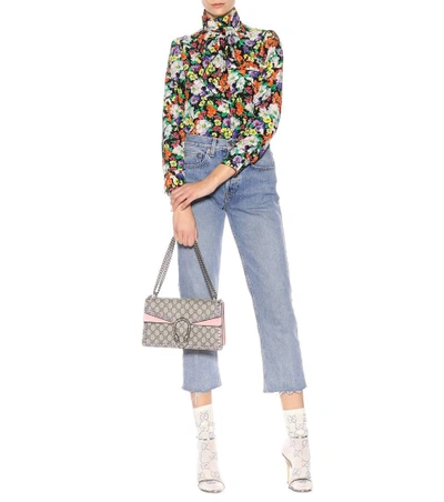 Shop Gucci Floral-printed Silk Blouse In Multicoloured