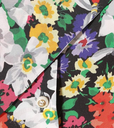 Shop Gucci Floral-printed Silk Blouse In Multicoloured