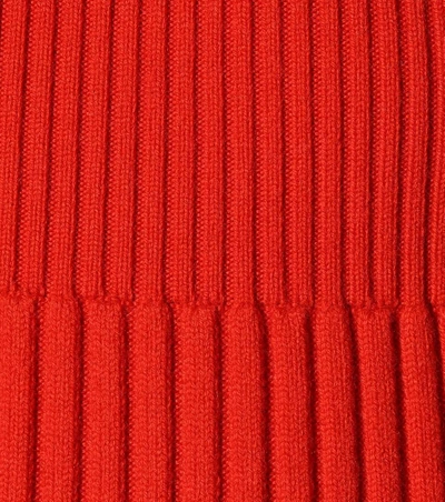 Shop Victoria Beckham Ribbed Wool Top In Red
