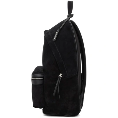 Shop Saint Laurent Black Suede City Backpack In 1000 Black
