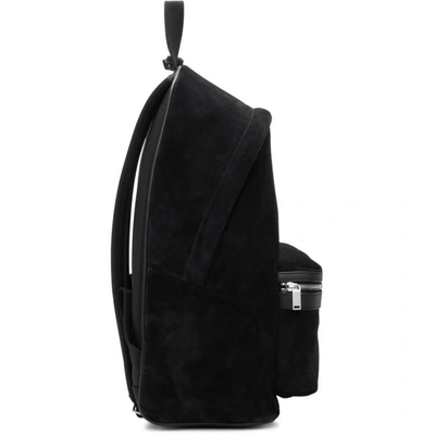 Shop Saint Laurent Black Suede City Backpack In 1000 Black