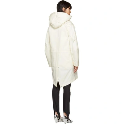 Shop Helmut Lang Off-white Re-edition Shearling Hooded Parka In Off White