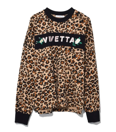 Shop Vivetta Leopard/black Exmouth Sweatshirt