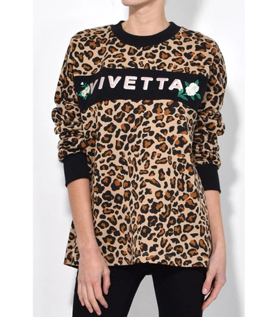 Shop Vivetta Leopard/black Exmouth Sweatshirt