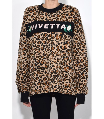 Shop Vivetta Leopard/black Exmouth Sweatshirt
