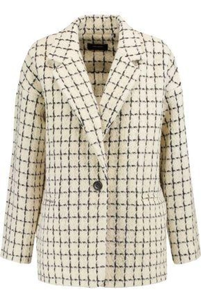Shop Isabel Marant Woman Checked Wool-blend Jacket Ecru