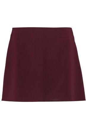 Nina Ricci Woman Wool-blend Crepe Skirt Burgundy | ModeSens