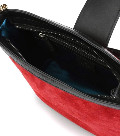 Shop Gucci Dionysus Suede Bucket Bag In Red