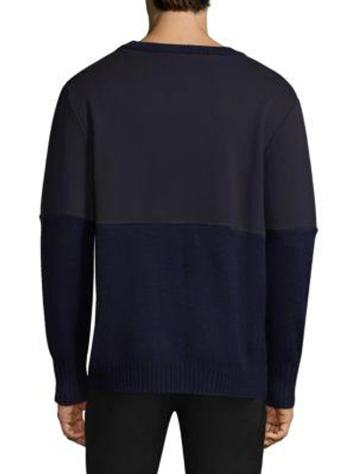 Shop Public School Lotus Terry Crewneck Sweater In Blue