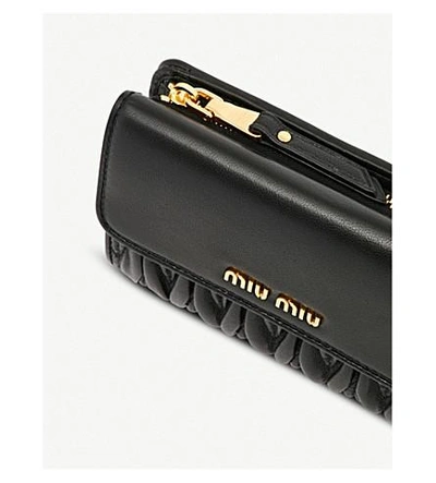 Shop Miu Miu Quilted Nappa-leather Wallet In Nero