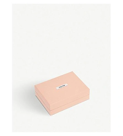 Shop Miu Miu Quilted Leather Card Holder In Cammeo
