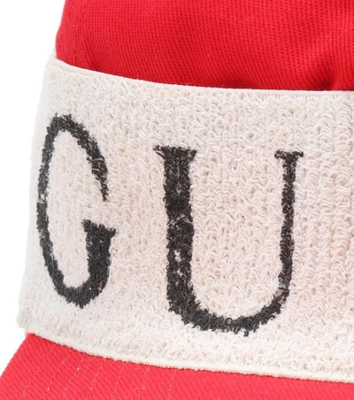 Shop Gucci Cotton Baseball Hat In Red