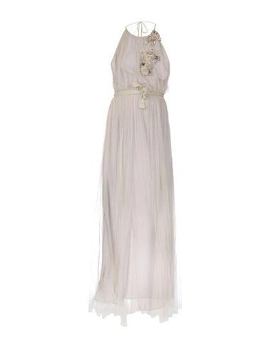 Shop Atos Lombardini Long Dresses In Light Grey