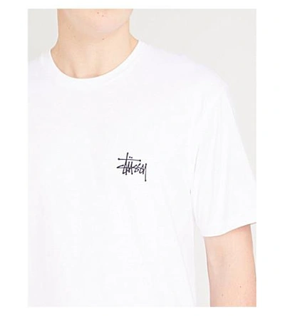 Shop Stussy Basic Cotton-jersey T-shirt In White