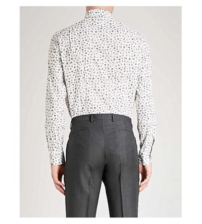 Shop Paul Smith Floral-print Soho-fit Cotton Shirt In White