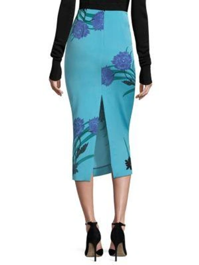 Shop Diane Von Furstenberg Tailored Midi Pencil Skirt In Farren Marine