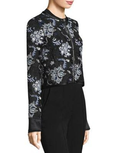 Shop Diane Von Furstenberg Floral Lace Jacket In Black Multi