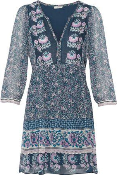 Shop Joie Woman Floral-print Silk-chiffon Mini Dress Multicolor