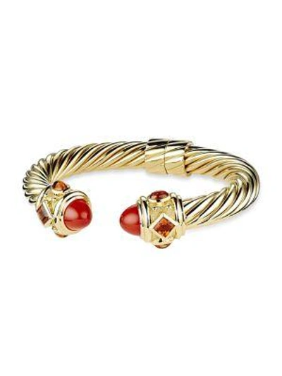 Shop David Yurman Women's Renaissance Bracelet With Gemstones In 18k Gold In Gold Cabochon