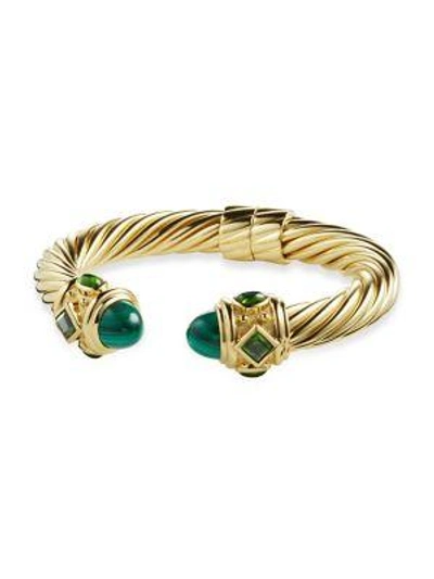 Shop David Yurman Women's Renaissance Bracelet With Gemstones In 18k Gold In Gold Green