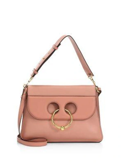 Shop Jw Anderson Stable Medium Pierce Leather Bag In Dusty Rose