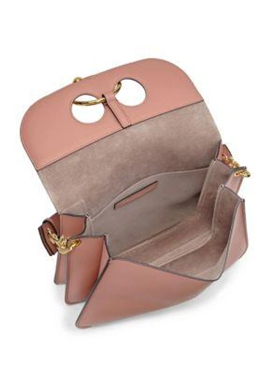 Shop Jw Anderson Stable Medium Pierce Leather Bag In Dusty Rose