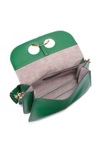 Shop Jw Anderson Stable Medium Pierce Leather Bag In Emerald