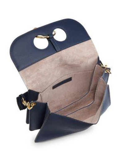 Shop Jw Anderson Stable Medium Pierce Leather Bag In Navy