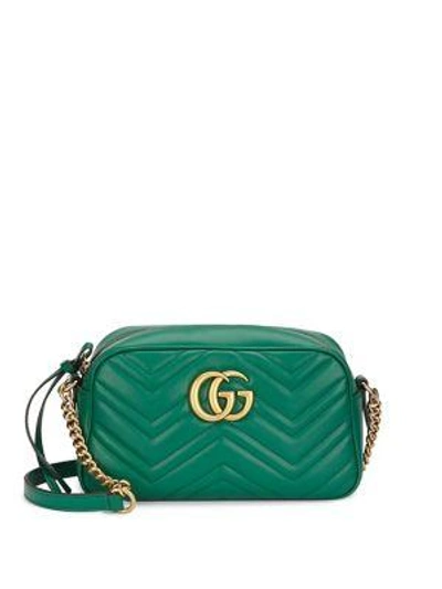 Shop Gucci Gg Marmont Matelasse Leather Shoulder Bag In Emerald