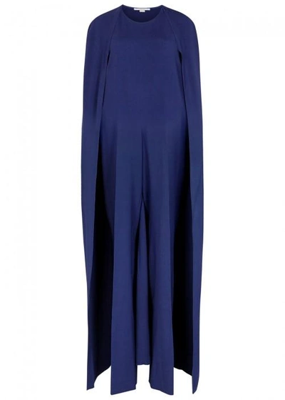 Shop Stella Mccartney Blue Wide-leg Cape Jumpsuit