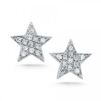 Shop Dana Rebecca 14ct White Gold And Diamond Star Earrings