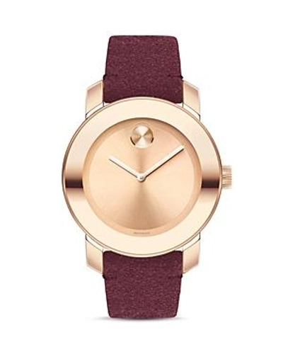 Shop Movado Bold Watch, 36mm In Rose Gold/maroon