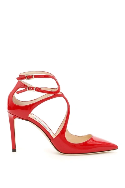 Shop Jimmy Choo Lancer 85 Patent Pumps In Redrosso