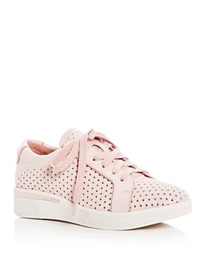 Shop Gentle Souls Women's Haddie Perforated Star Suede Lace Up Sneakers In Peony