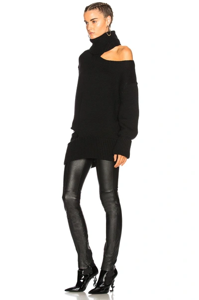 Shop Monse Cutout Turtleneck Knit Sweater In Black