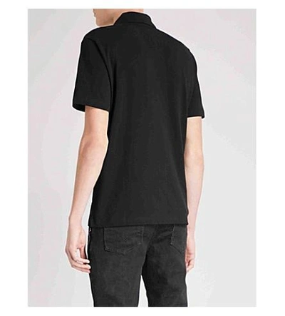 Shop Versace Medusa-embroidered Cotton-piqué Polo Shirt In Black