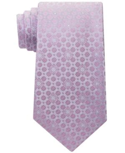 Shop Calvin Klein Men's Medallion Silk Tie In Pink