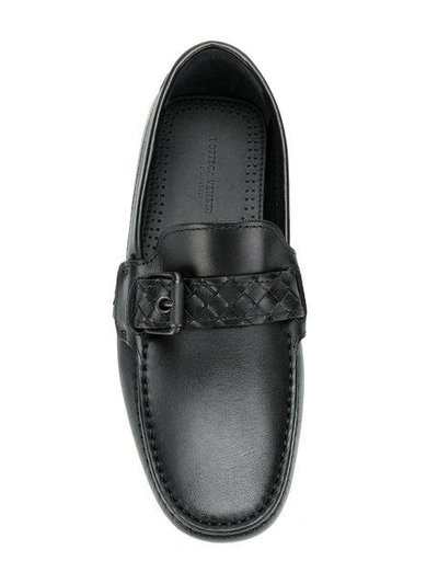 Shop Bottega Veneta Nero Calf Wave Buckle Driver In 1000 Nero