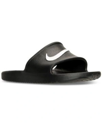 Shop Nike Men's Kawa Slide Sandals From Finish Line In Black/white