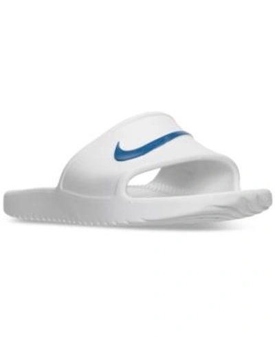 Shop Nike Men's Kawa Slide Sandals From Finish Line In White