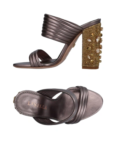 Shop Le Silla Sandals In Lead