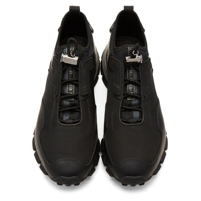 Shop Prada Black Fly Technical Sneakers