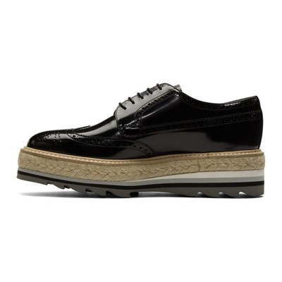 Shop Prada Black Fume Espadrille Brogues In 002 Nero