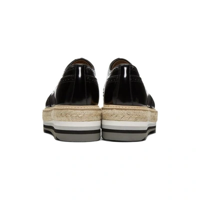 Shop Prada Black Fume Espadrille Brogues In 002 Nero