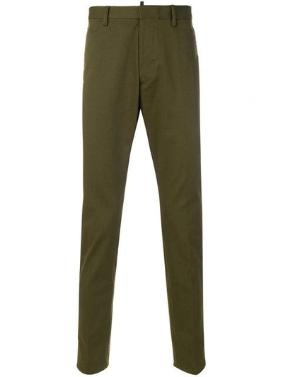 Shop Dsquared2 Classic Slim Chinos - Green