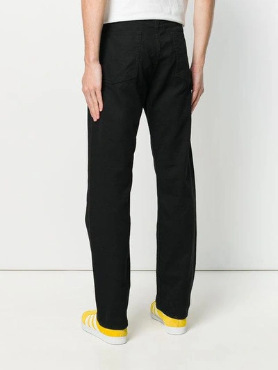 Shop Engineered Garments Straight Leg Trousers In Black