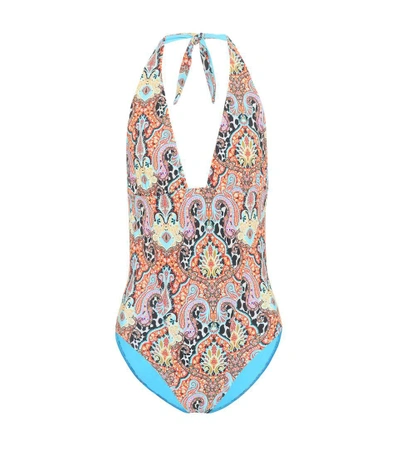 Shop Etro Printed One-piece Swimsuit In Multicoloured