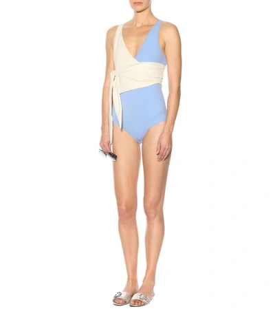 Shop Lisa Marie Fernandez Dree Louise One-piece Swimsuit In Blue