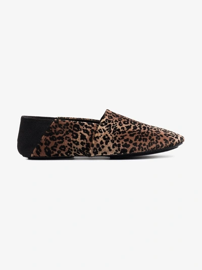 Shop Newbark Leopard Print Jacks Velvet Loafers In Brown